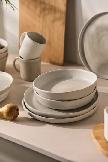 Sandsbro Pastateller hellgrau, Ø23 cm, 6er pack - Scandi Living