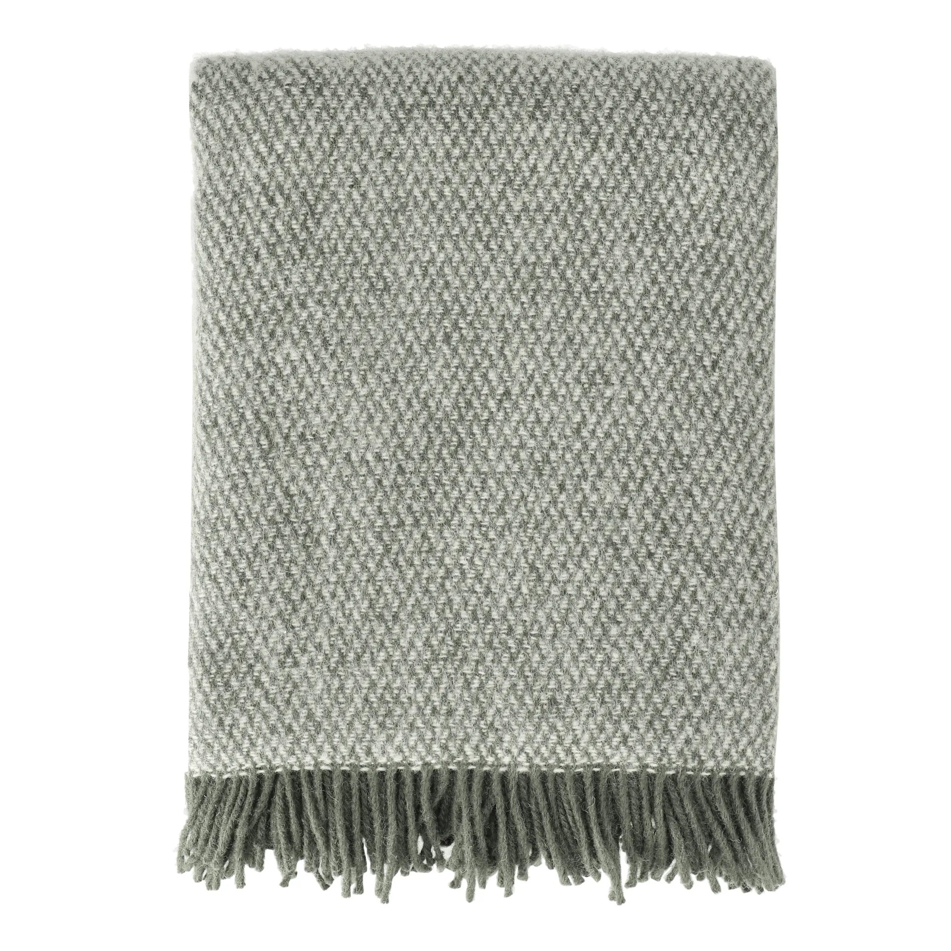 Sandstone Wolldecke 130 x 180cm, Khaki grün Scandi Living