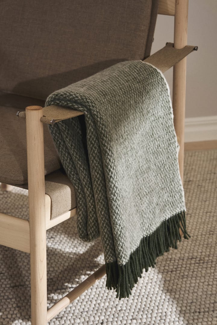 Sandstone Wolldecke 130 x 180cm, Khaki grün Scandi Living