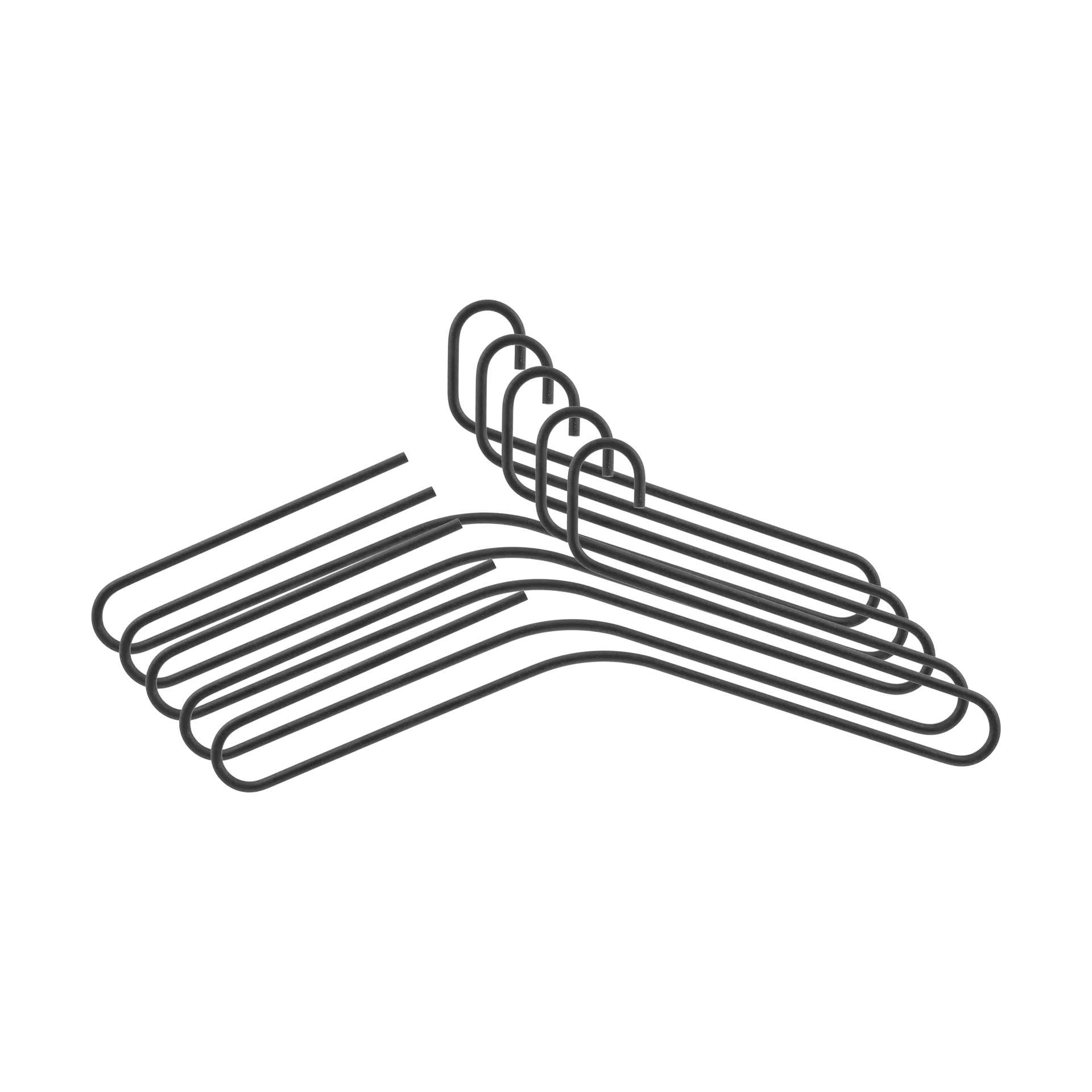 Smooth Kleiderbügel 5er-Pack, Black Scandi Living