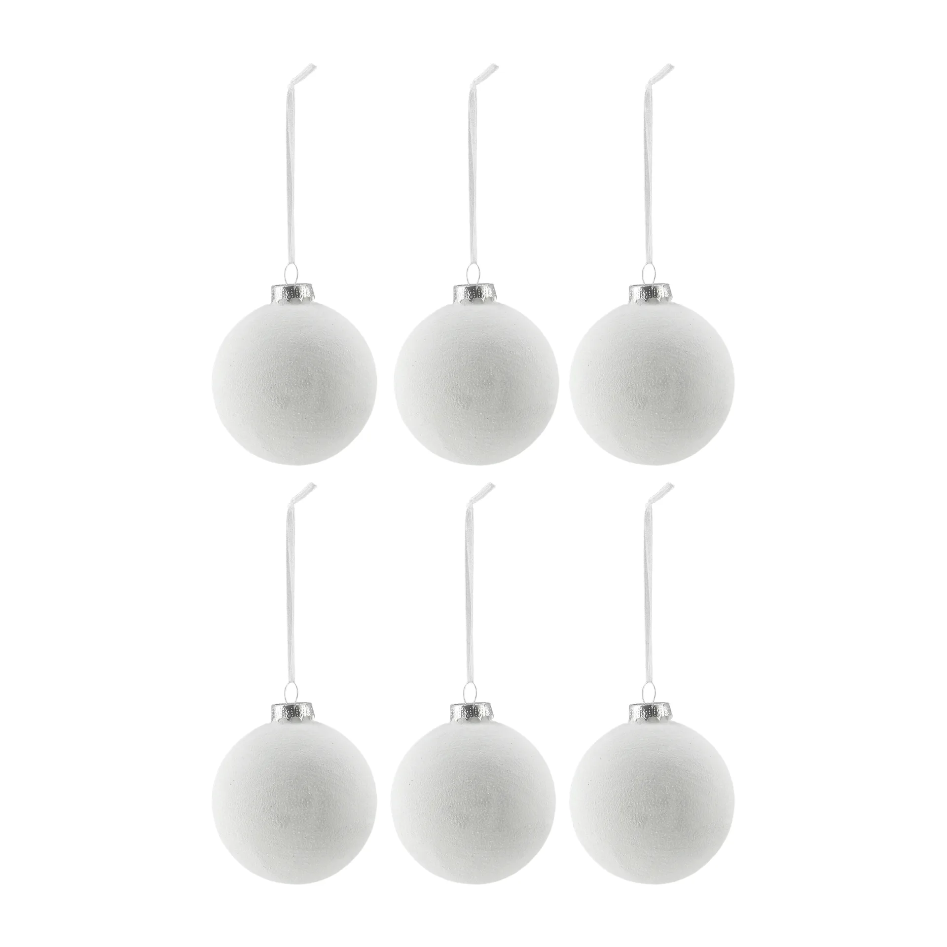 Snowing Weihnachtskugel 6er-Pack, White Scandi Living