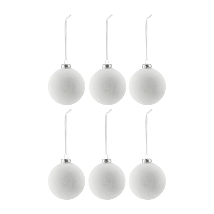 Snowing Weihnachtskugel 6er-Pack - White - Scandi Living