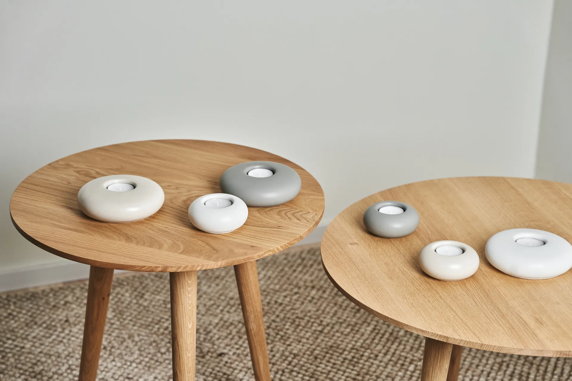 Stone Windlicht Ø13cm, Weiß Scandi Living