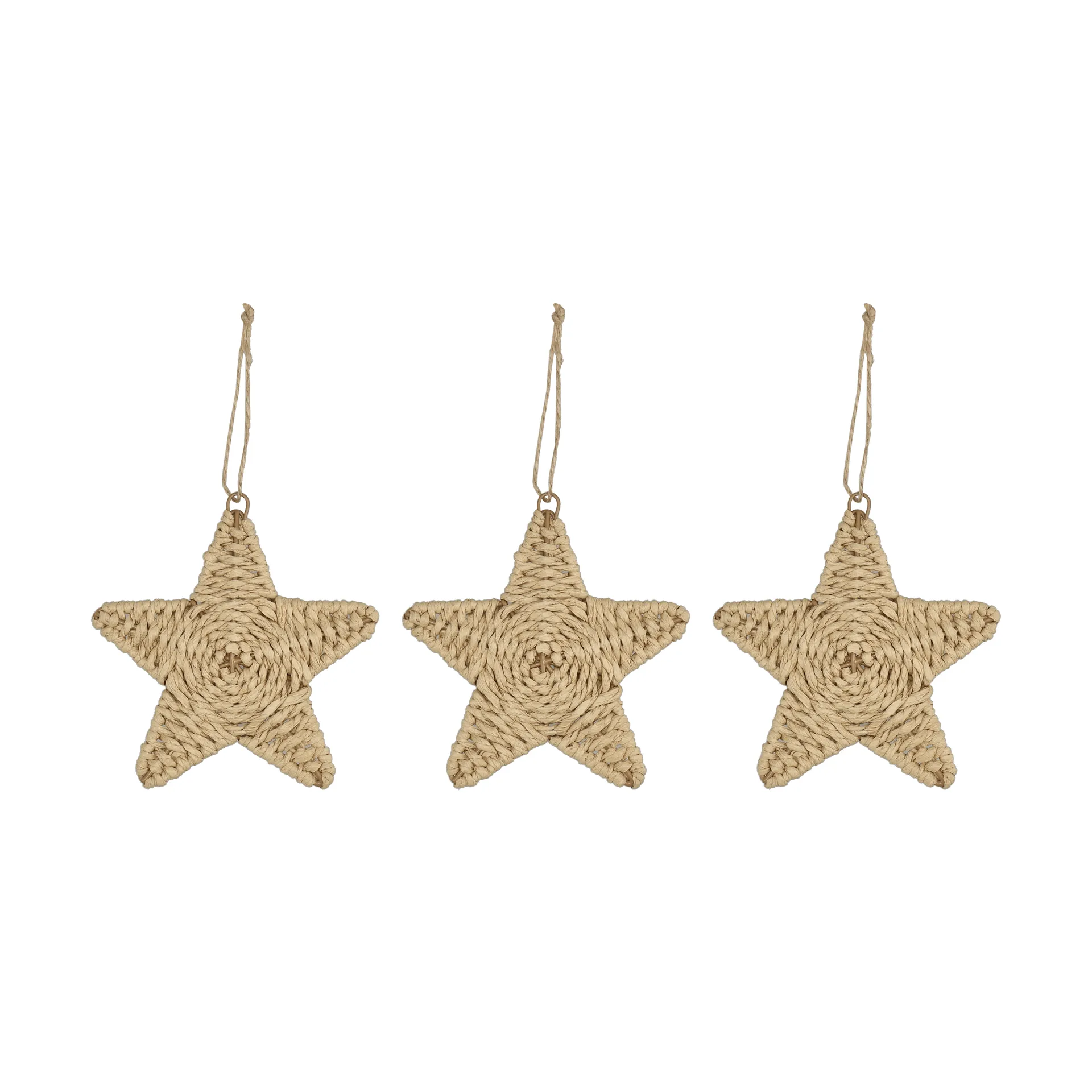 Twine Weihnachtsbaumanhänger Stern, 3er-Pack, Natur Scandi Living