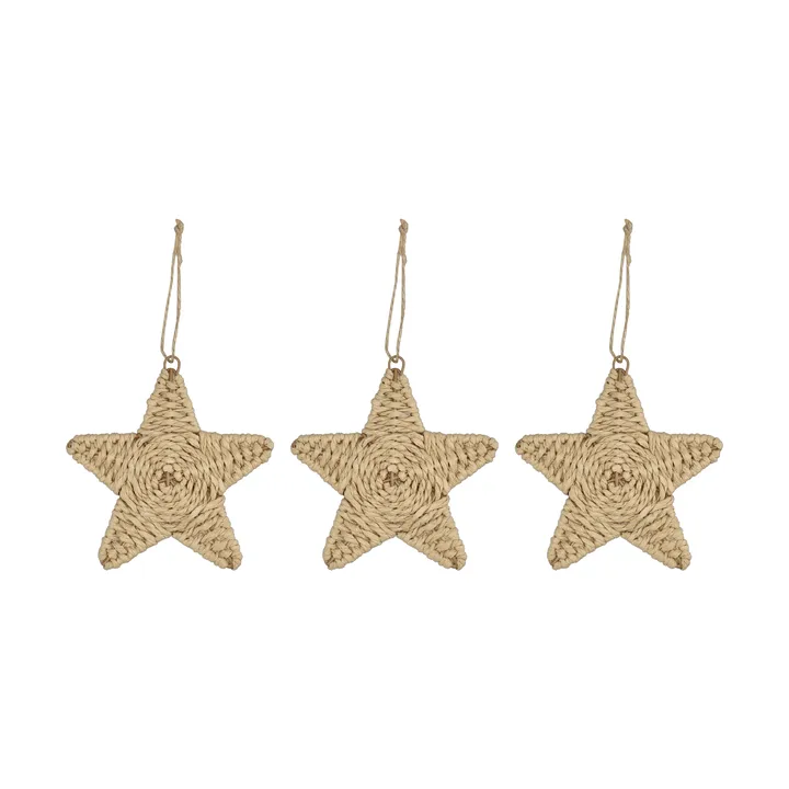 Twine Weihnachtsbaumanhänger Stern, 3er-Pack - Natur - Scandi Living