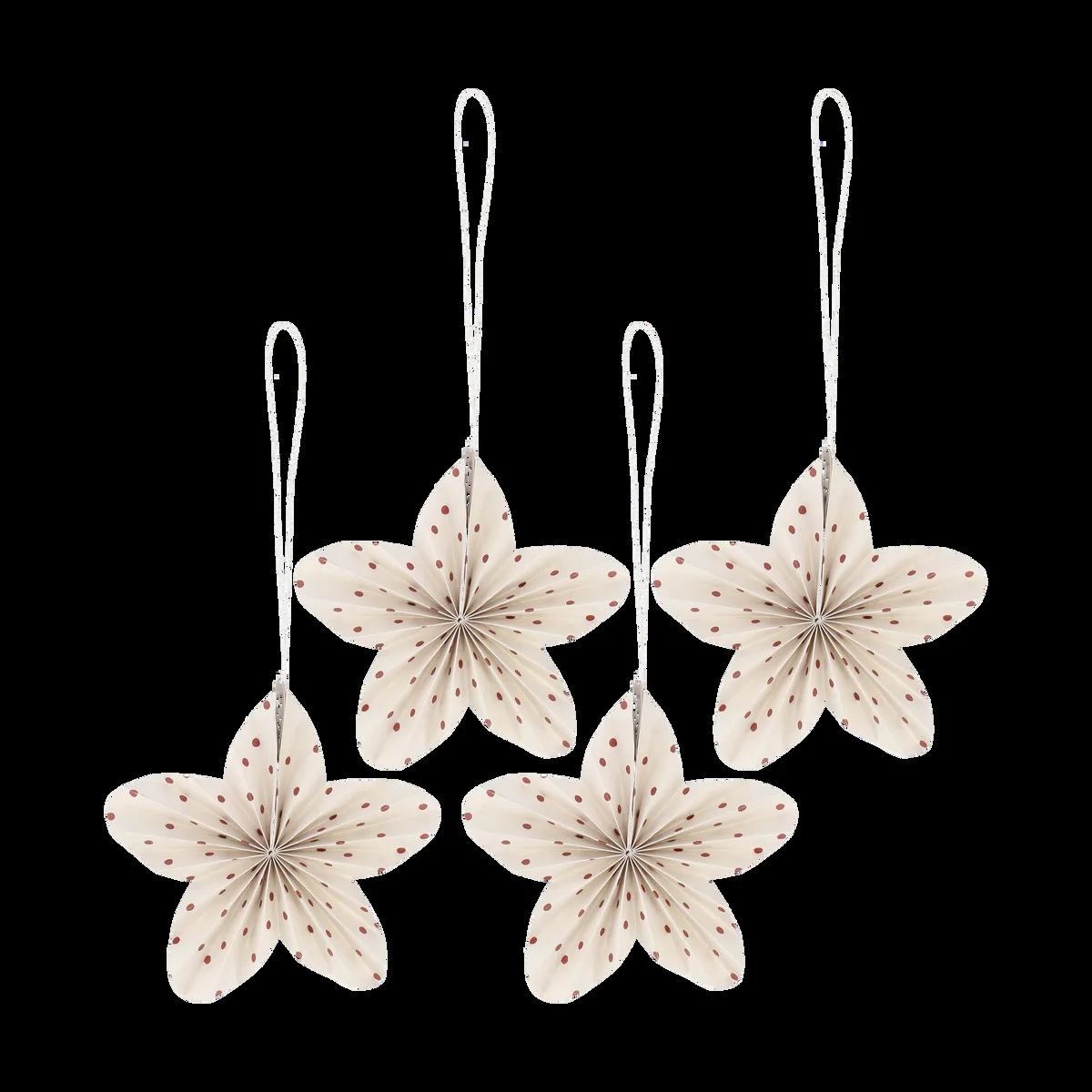 Scandi Living Twinkle Christbaumschmuck 4er-Pack Rot gepunktet