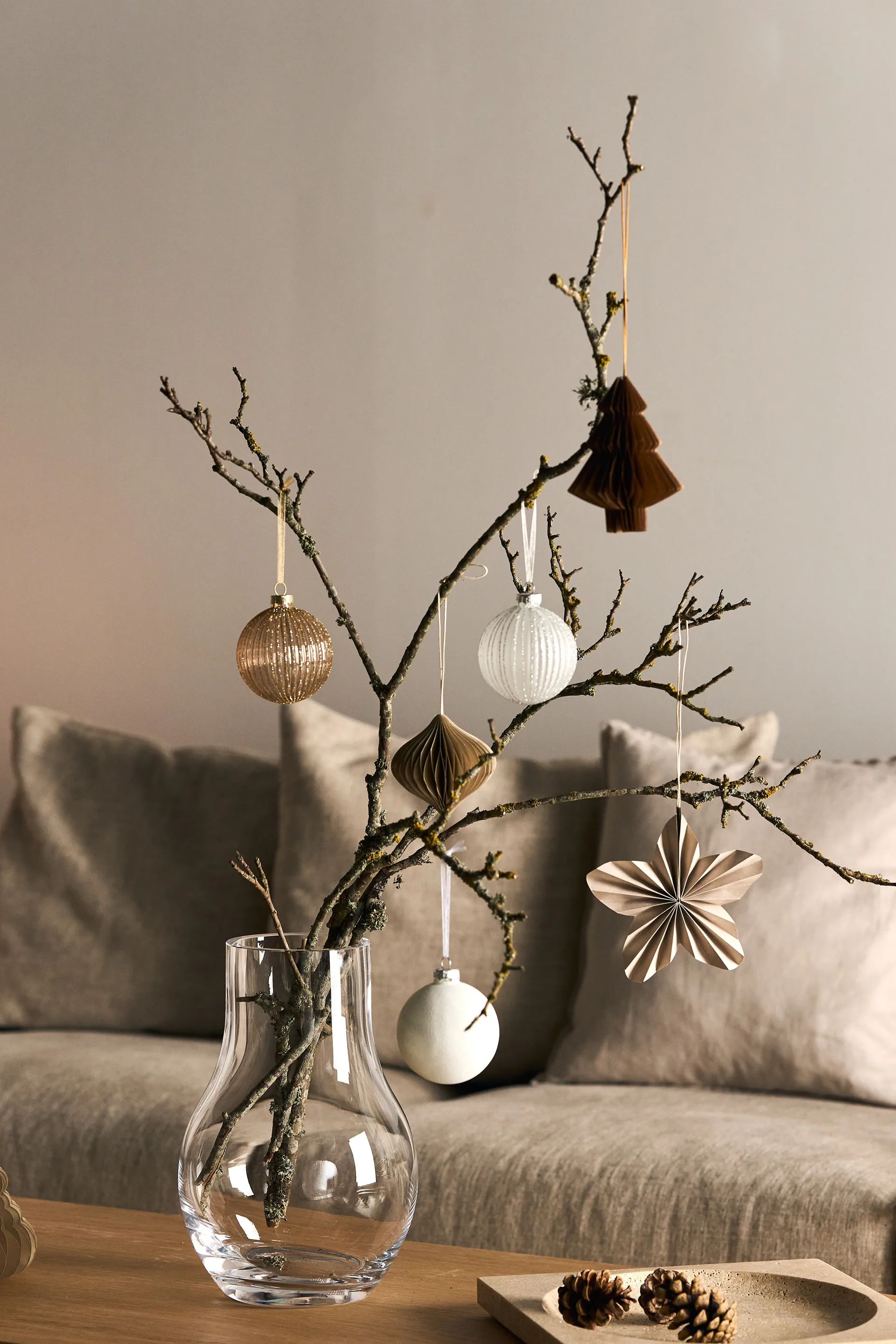 Twinkle Weihnachtsbaumschmuck 4er-Pack, Beige Scandi Living