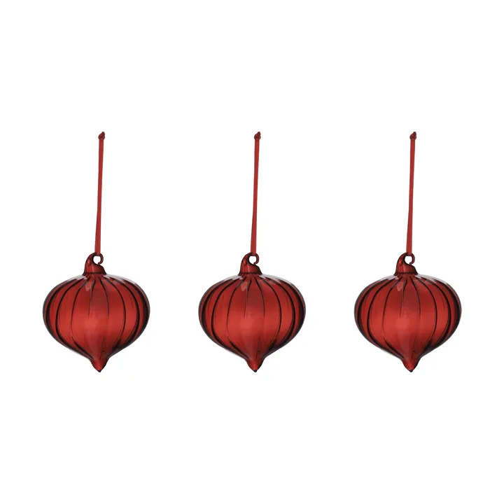 Whisper Christbaumkugel, 3er-Pack - Rot - Scandi Living