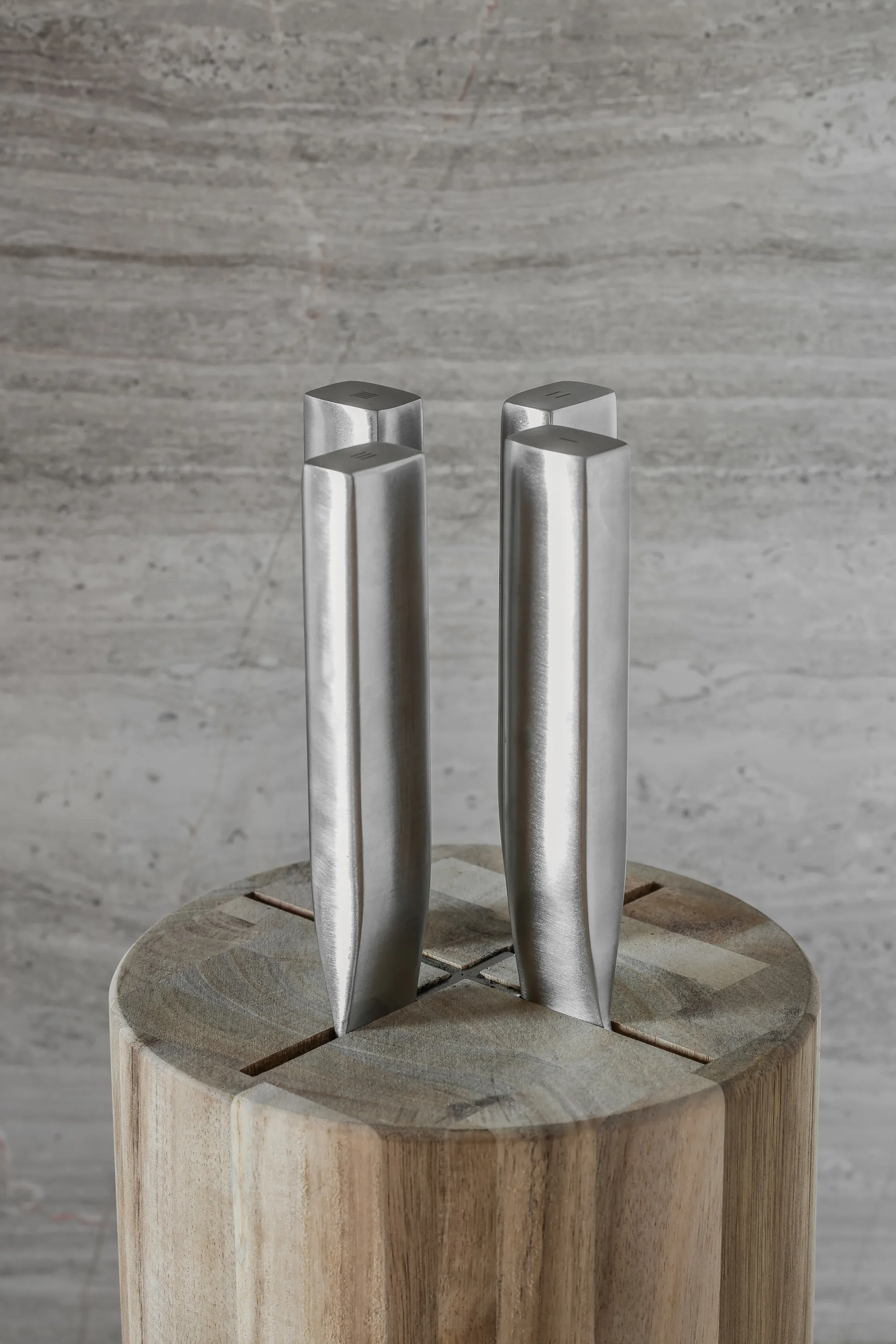 Basis Messerset mit Messerblock, 5-teilig, Wood-steel grey Serax