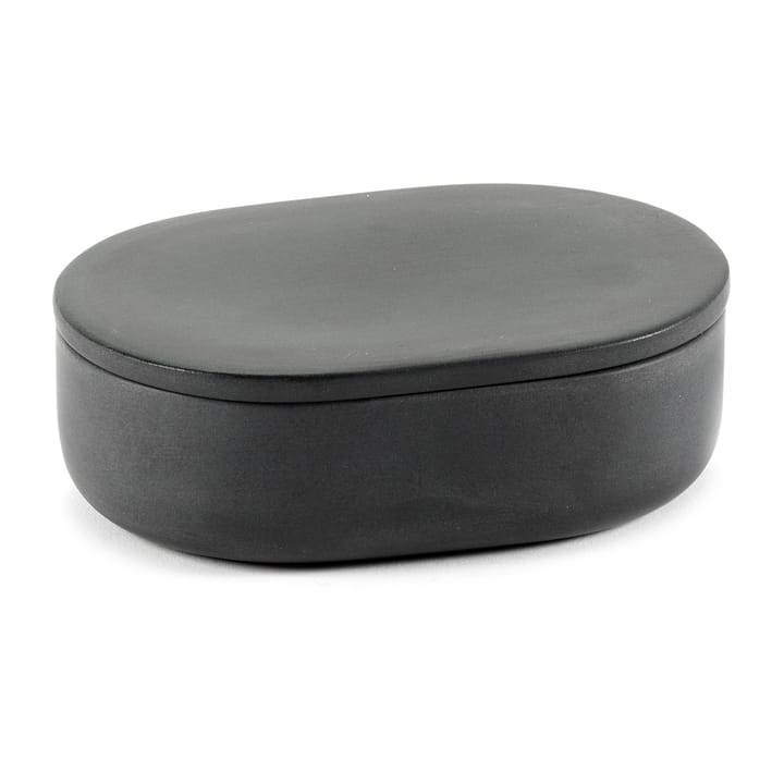 Cose Aufbewahrungsdose oval mit Deckel S 3,3 x 10,2 cm - Dark Grey - Serax