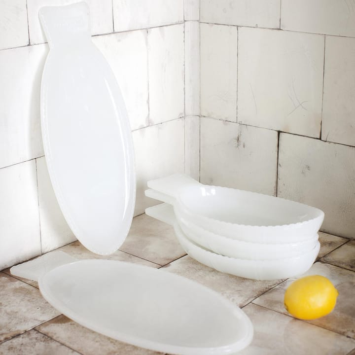 Fish & Fish Servierteller 16 x 35cm, Milky white Serax