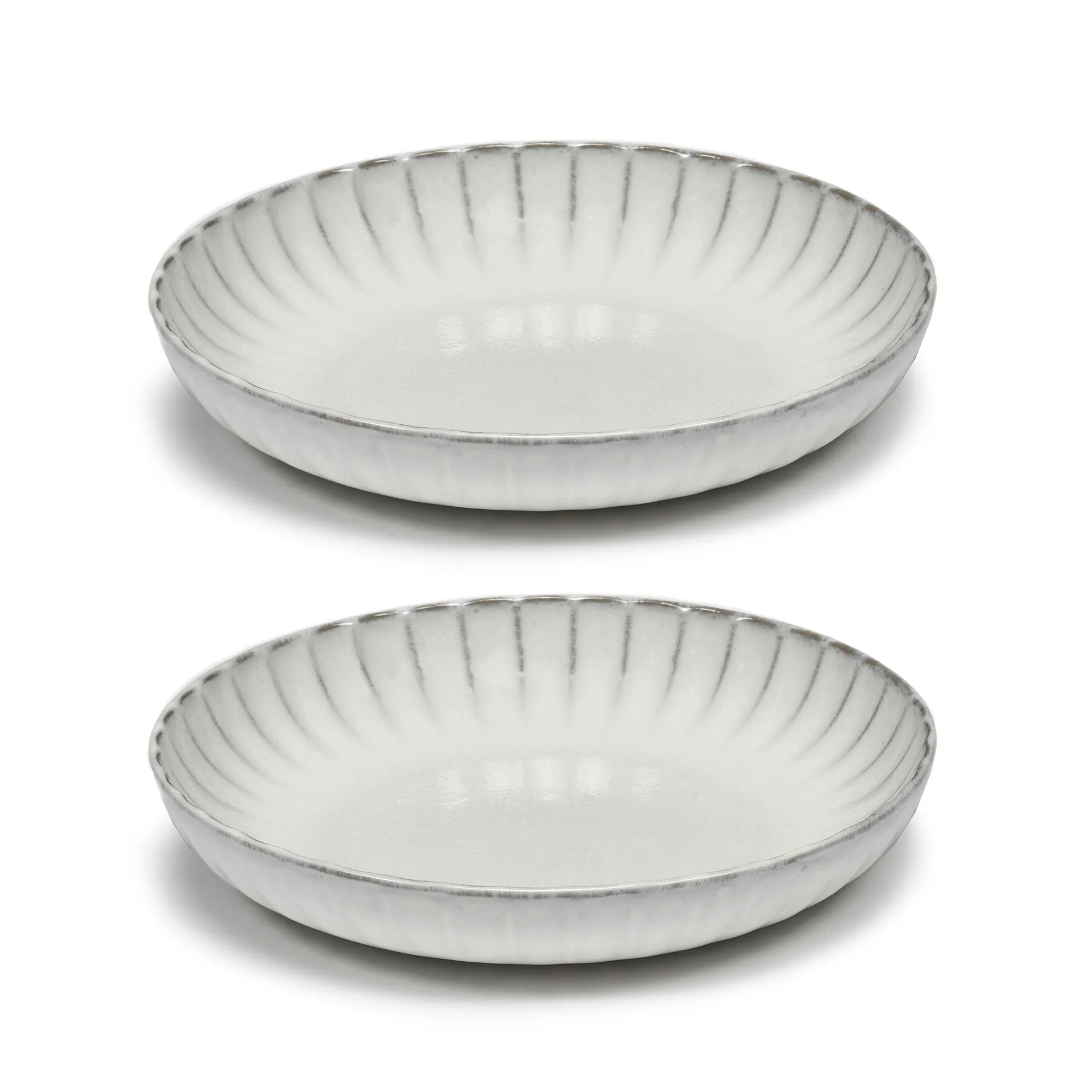Inku high Teller M Ø21 cm 2er-Pack, White Serax