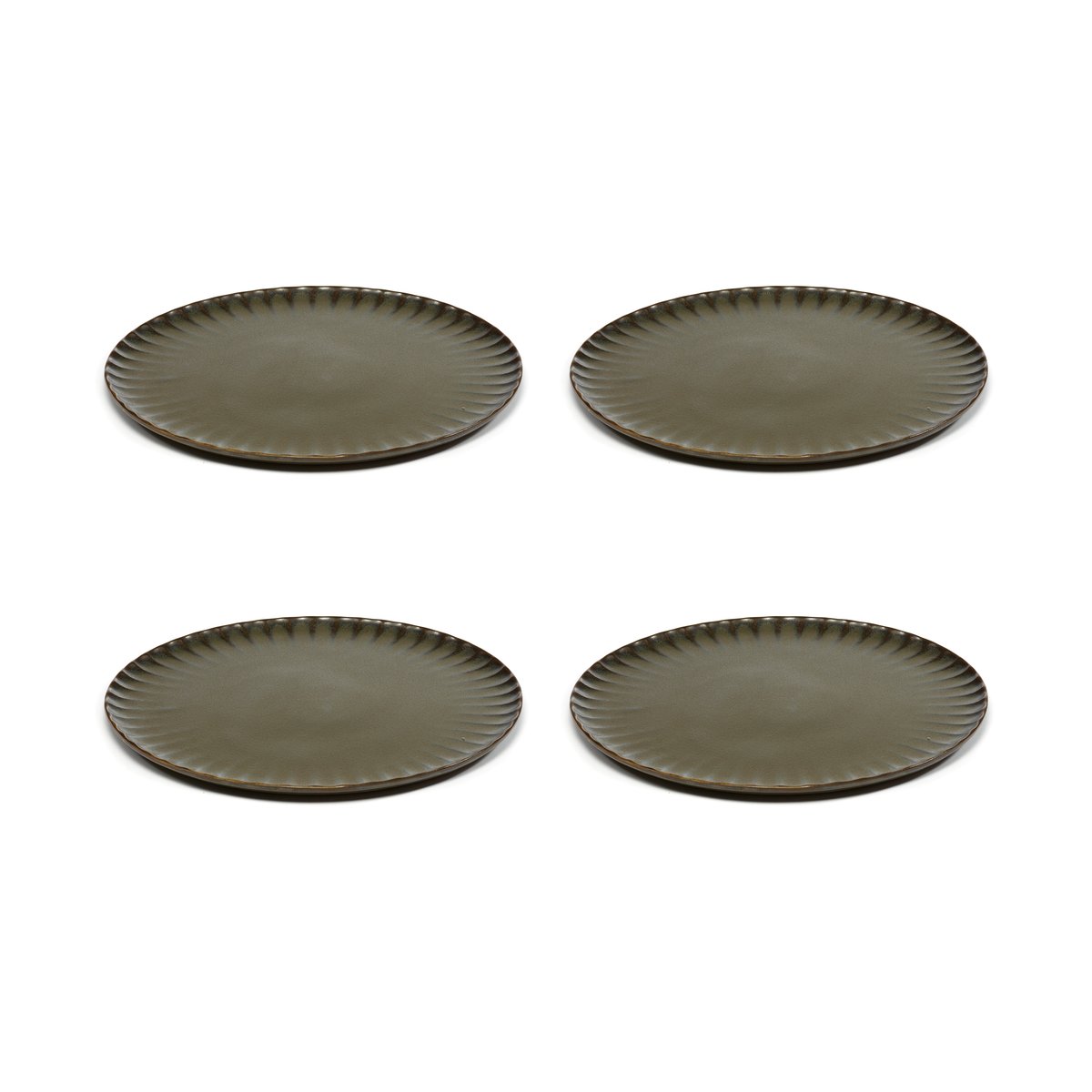 Serax Inku Teller XL Ø27 cm 4er-Pack Green