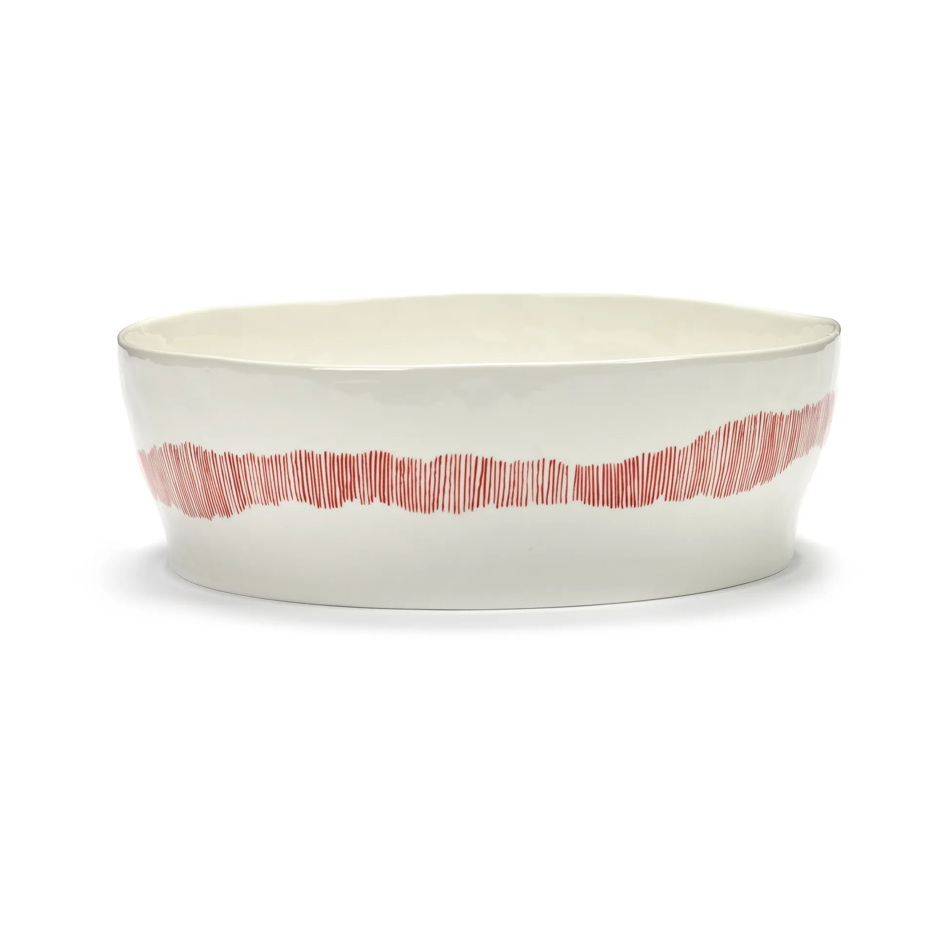 Ottolenghi Feast Salatschale Ø27,5 cm, White stripes-red Serax
