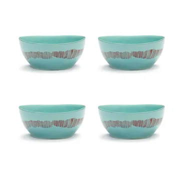 Ottolenghi Feast Schale S Ø15 cm 4er Pack - Azure stripes-red - Serax
