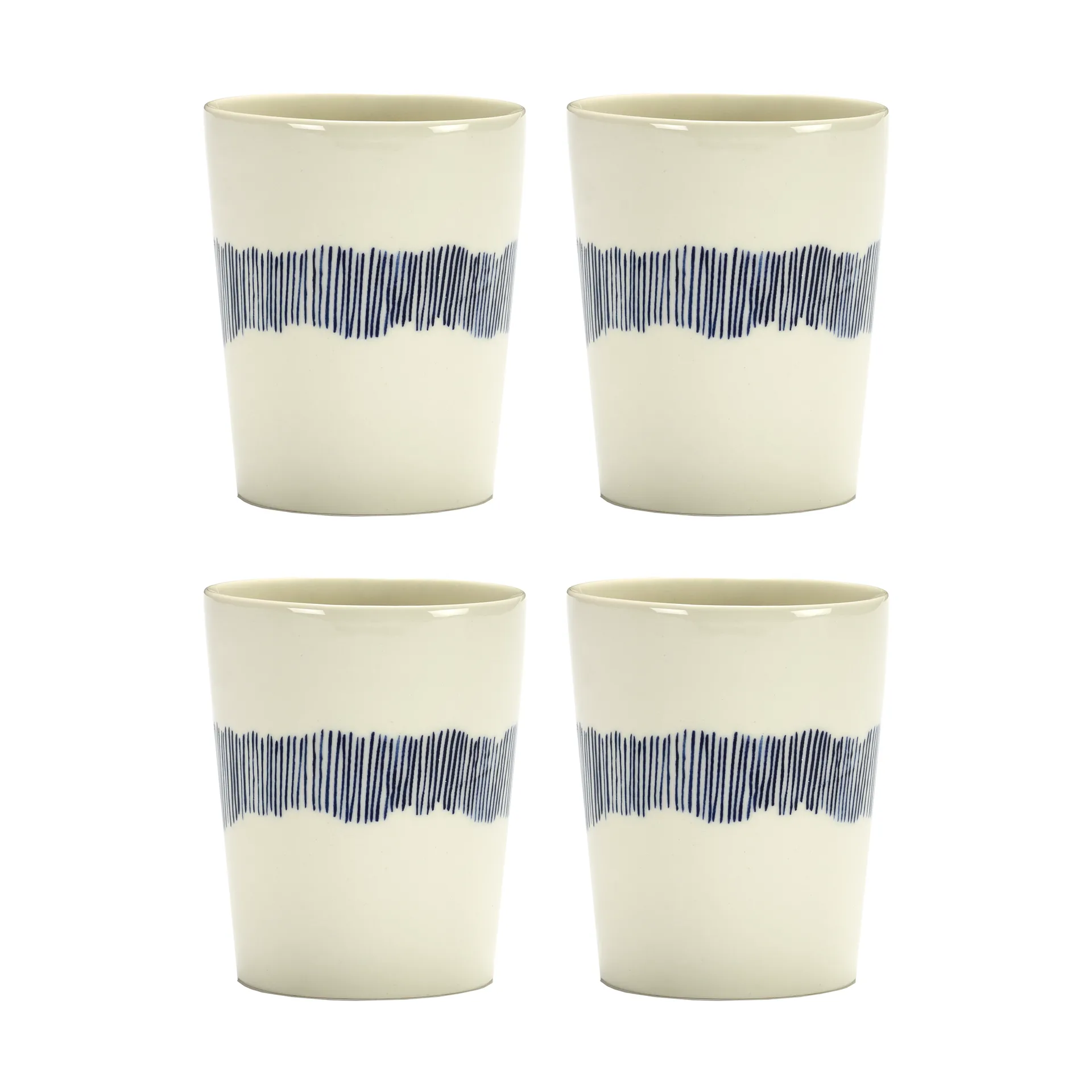 Ottolenghi Feast Teetasse 33 cl 4er Pack, White stripes-blue Serax
