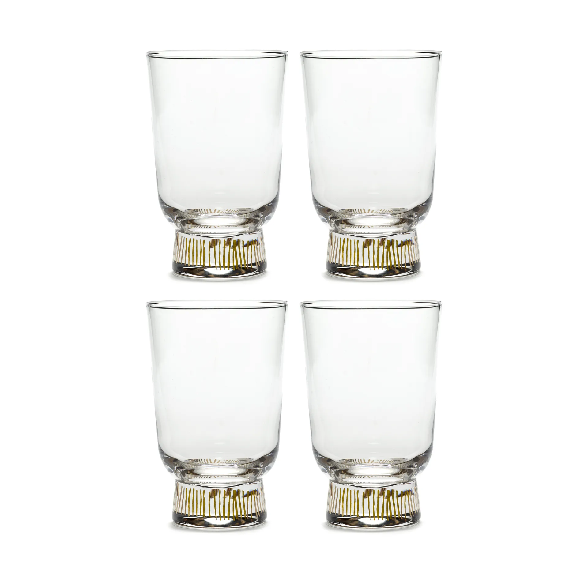 Ottolenghi Feast Wasserglas 33 cl 4er Pack, Stripes gold Serax