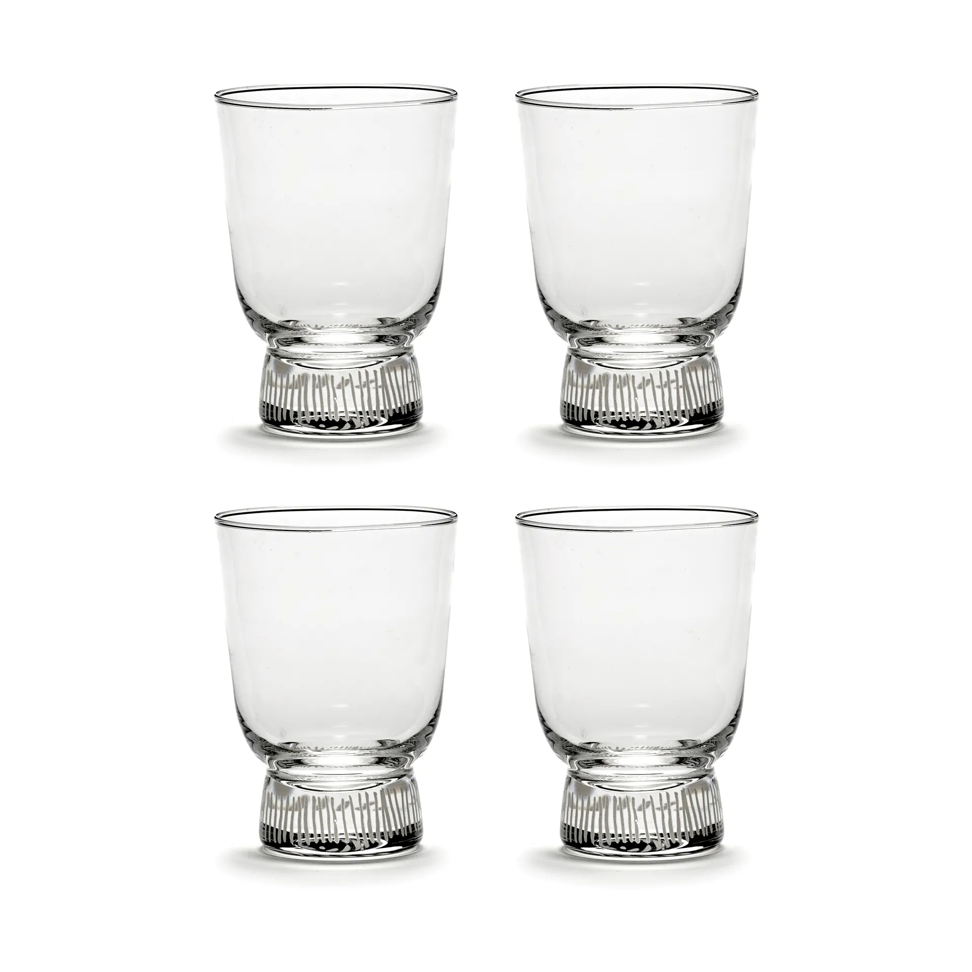 Ottolenghi Feast Wasserglas 33 cl 4er Pack, Stripes sandblasted Serax