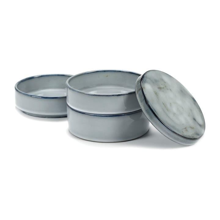 Pure Schalen 3-teilig stapelbar Ø 14 cm, Blue Serax