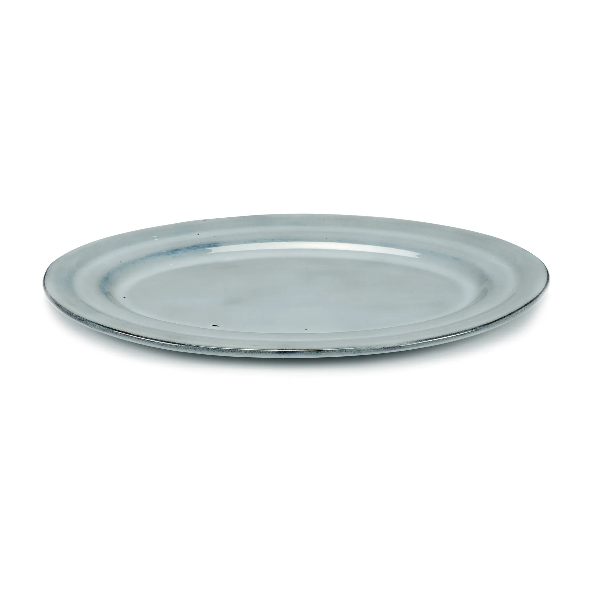 Pure Servierschale oval glasiert, Blue Serax