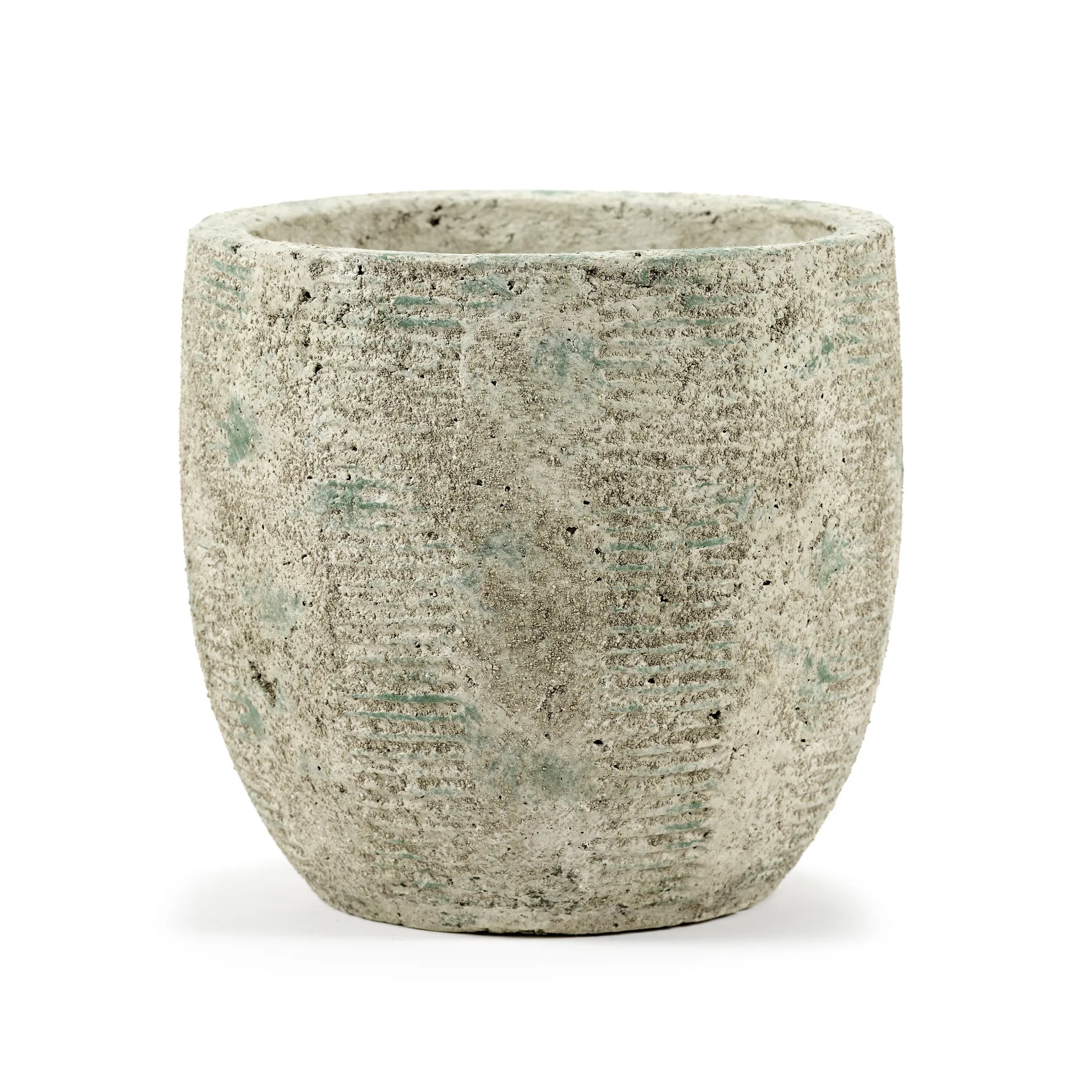 Rustic Blumentopf gestreift M 20,5cm, Grey Serax