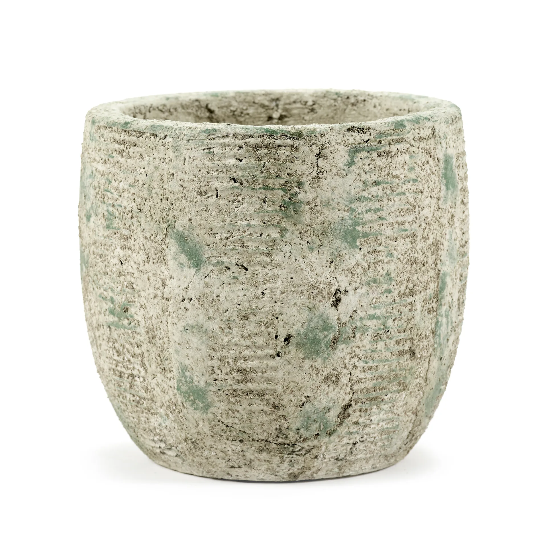 Rustic Blumentopf gestreift S 16,5cm, Grey Serax