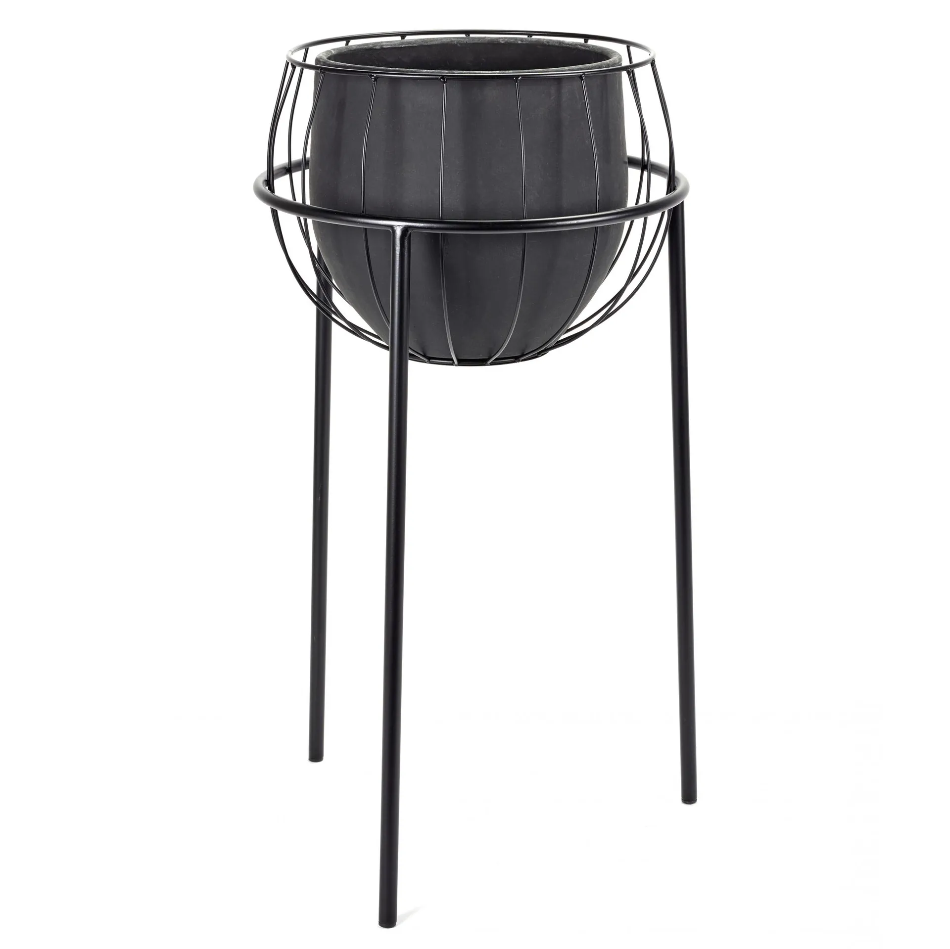 Serax Blumentopf mit Ständer, Black Serax