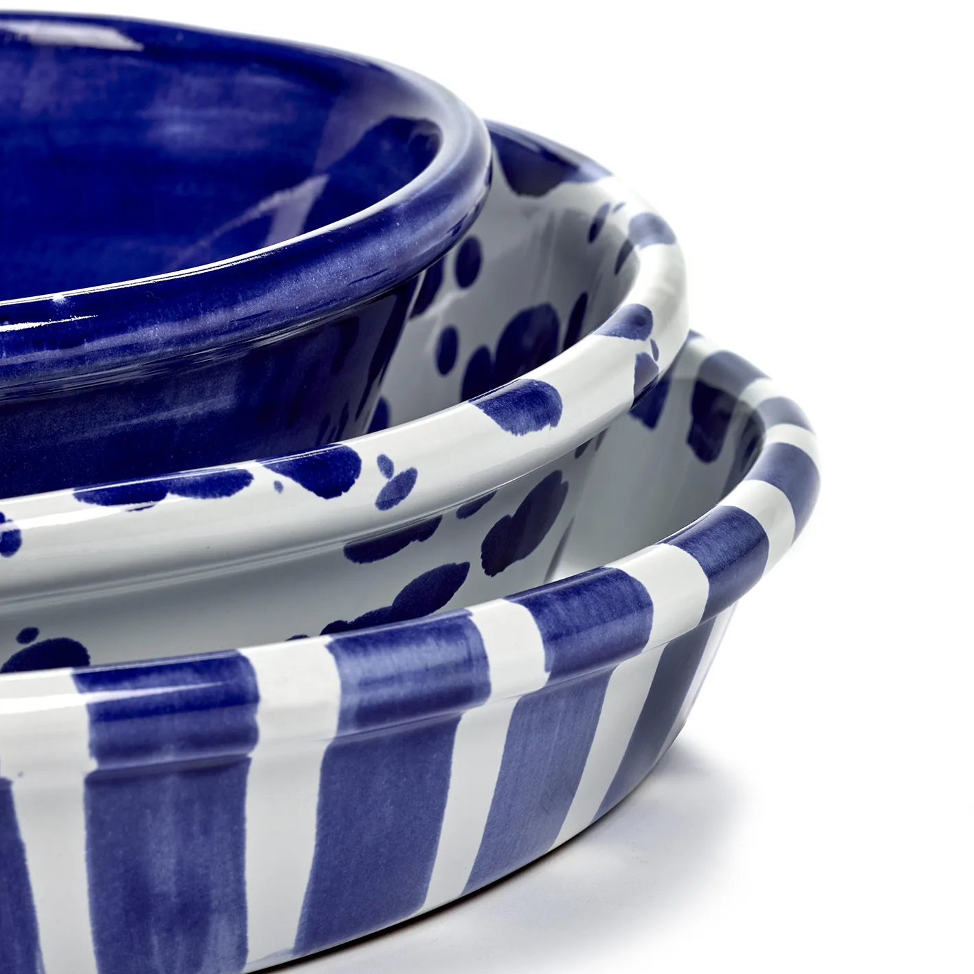 Table Nomade Salatschale L, Weiß-blau Serax