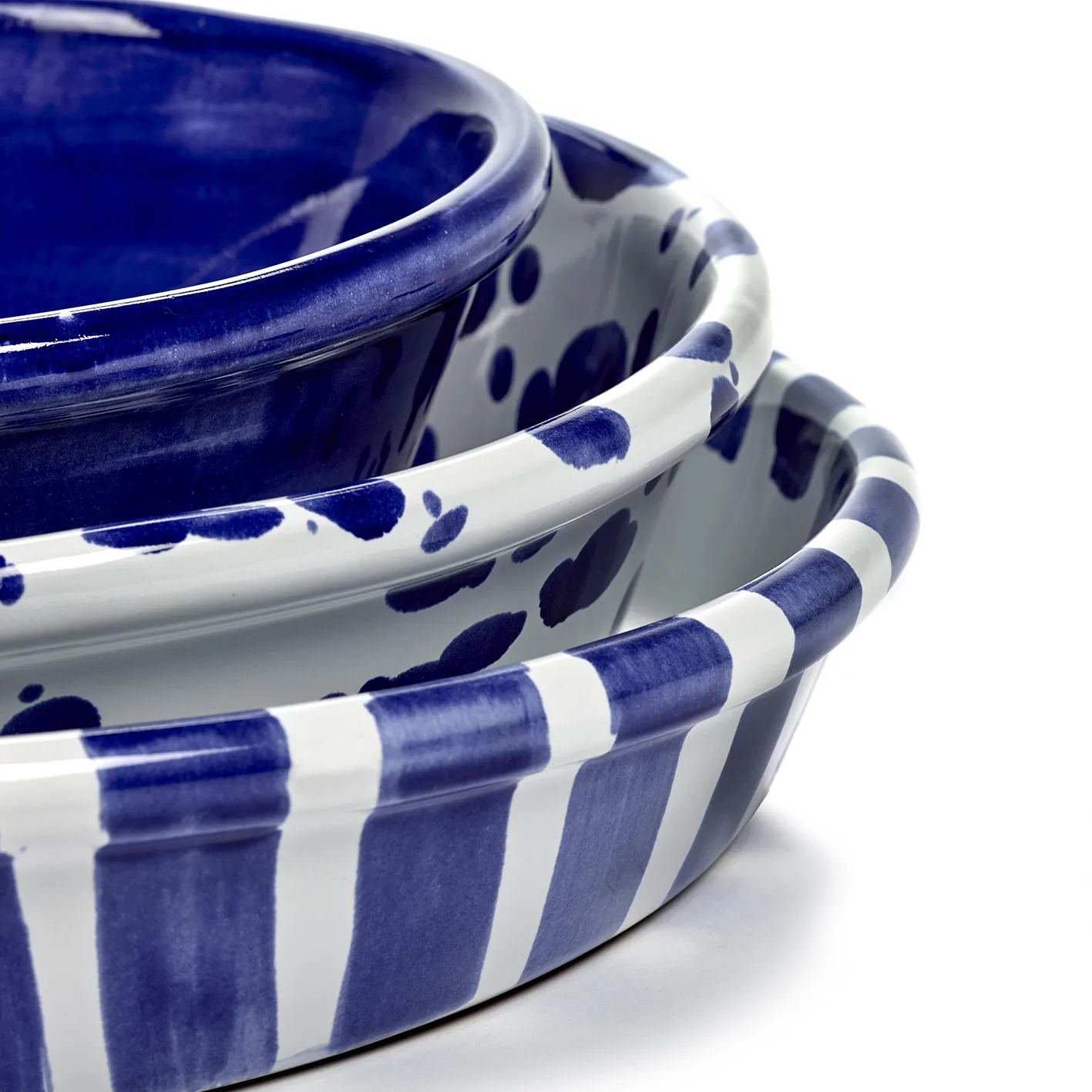 Table Nomade Salatschale M, Weiß-blau Serax