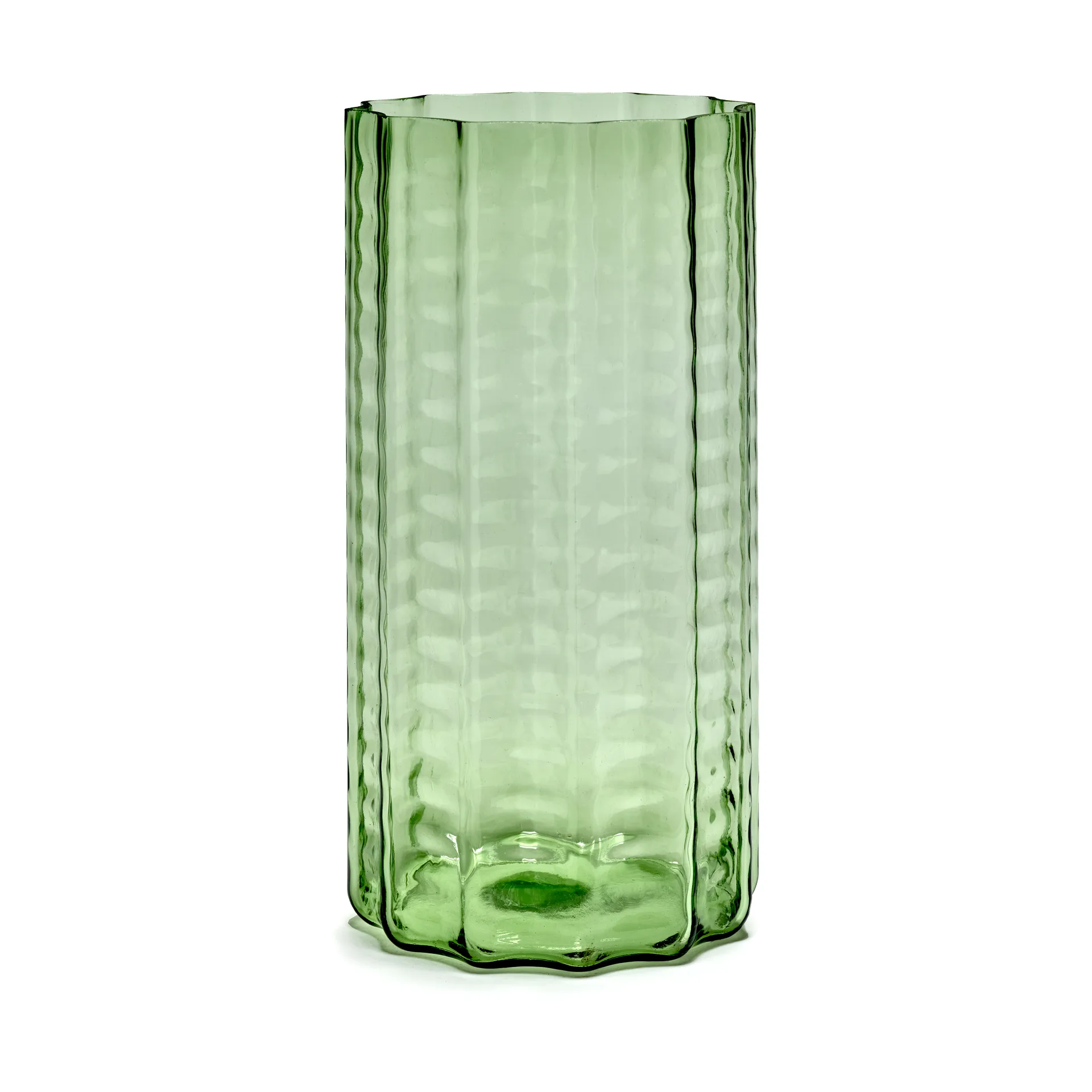 Waves 03 Vase 35 cm, Green-clear Serax