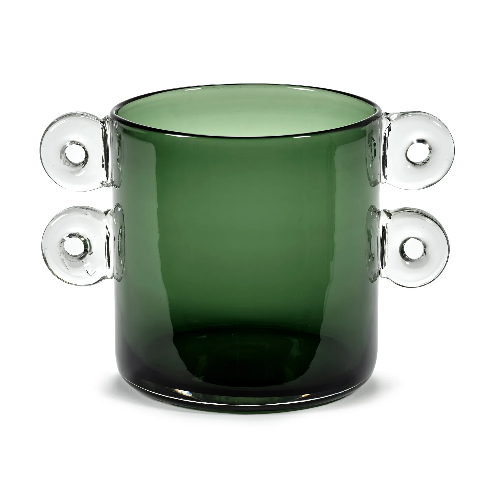 Wind & Fire Vase mit Henkel 18cm, Dark green Serax