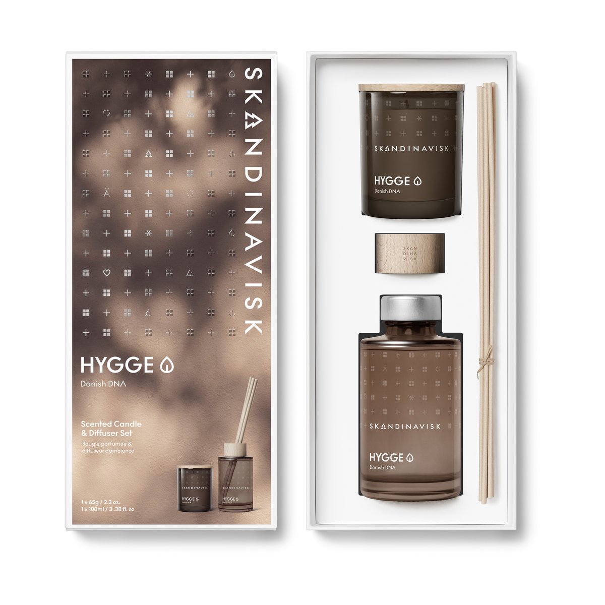 Skandinavisk HYGGE Duftkerze & Duftstäbchen 65 g + 100 ml
