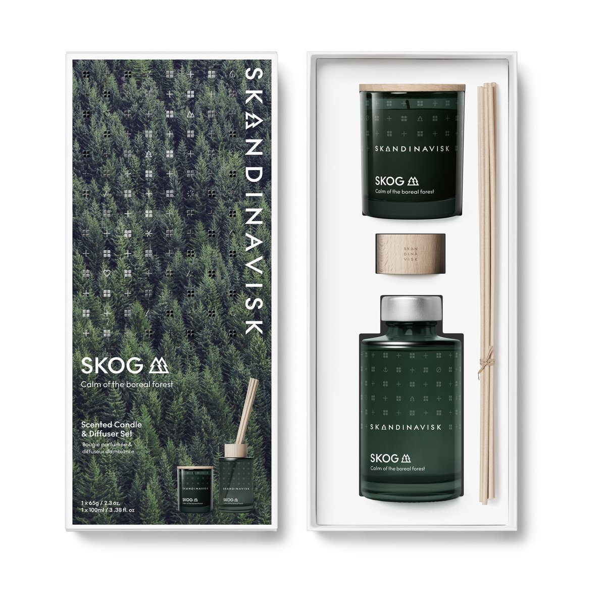 Skandinavisk SKOG Duftkerze & Duftstäbchen 65 g + 100 ml