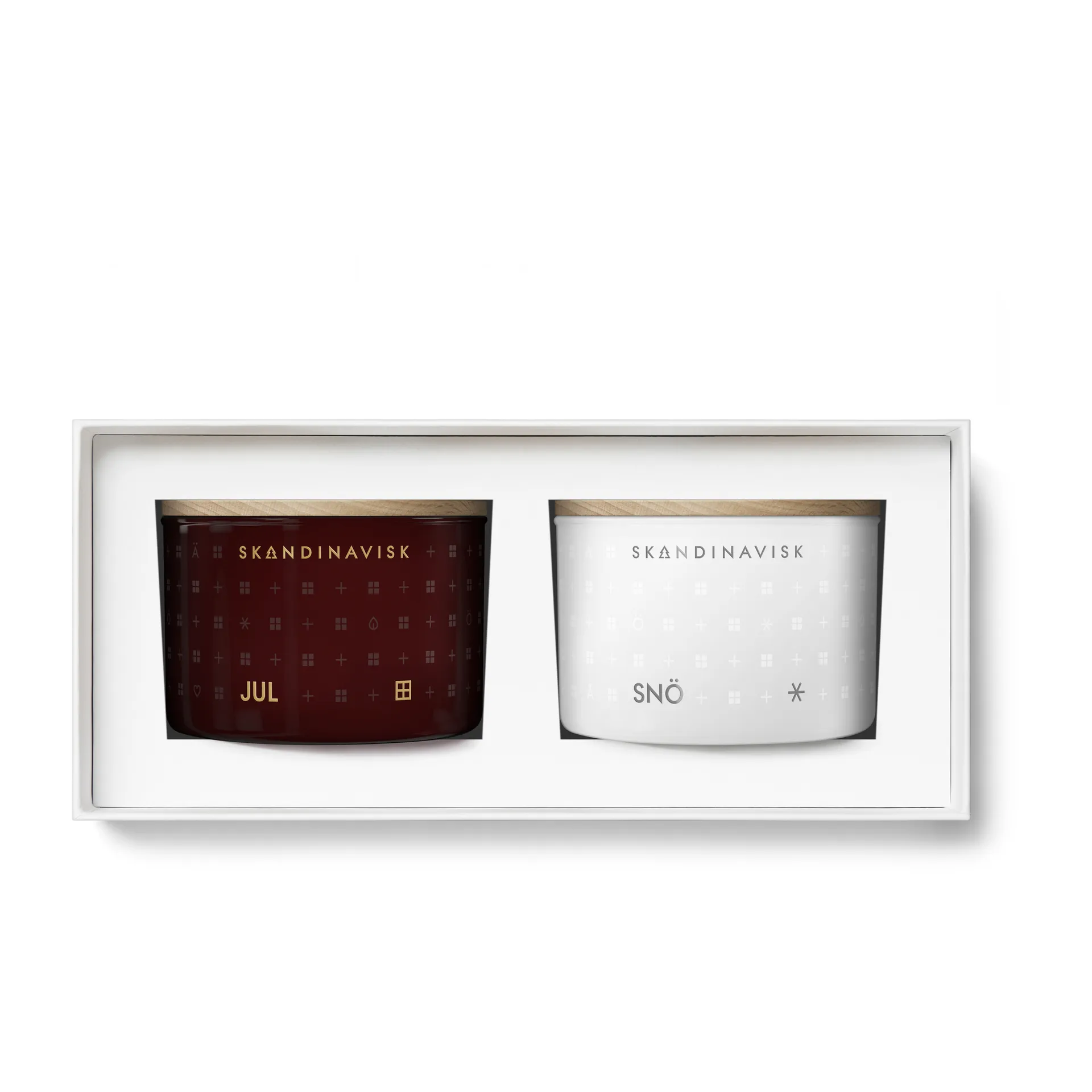 White Christmas mini Kerzen Geschenkset 2-teilig, 2 x 90 g Skandinavisk