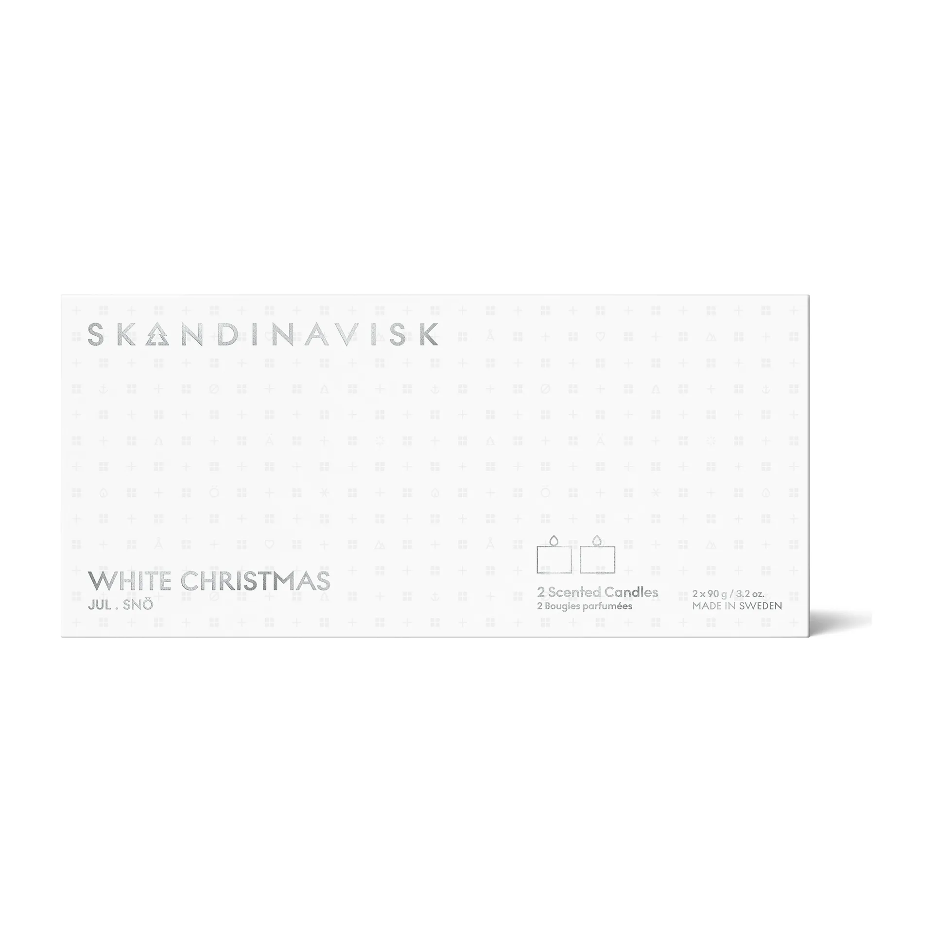 White Christmas mini Kerzen Geschenkset 2-teilig, 2 x 90 g Skandinavisk