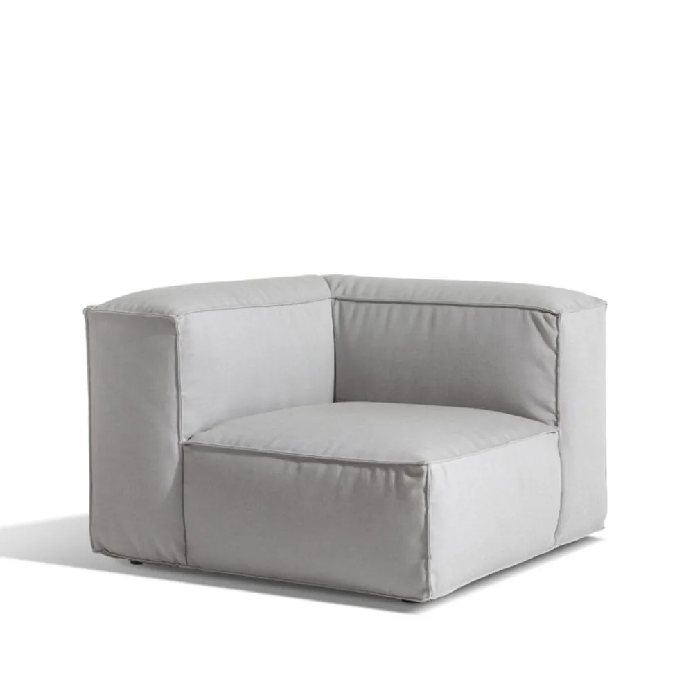 Asker Sofamodul, Sunbrella sling light grey, eckteil Skargaarden
