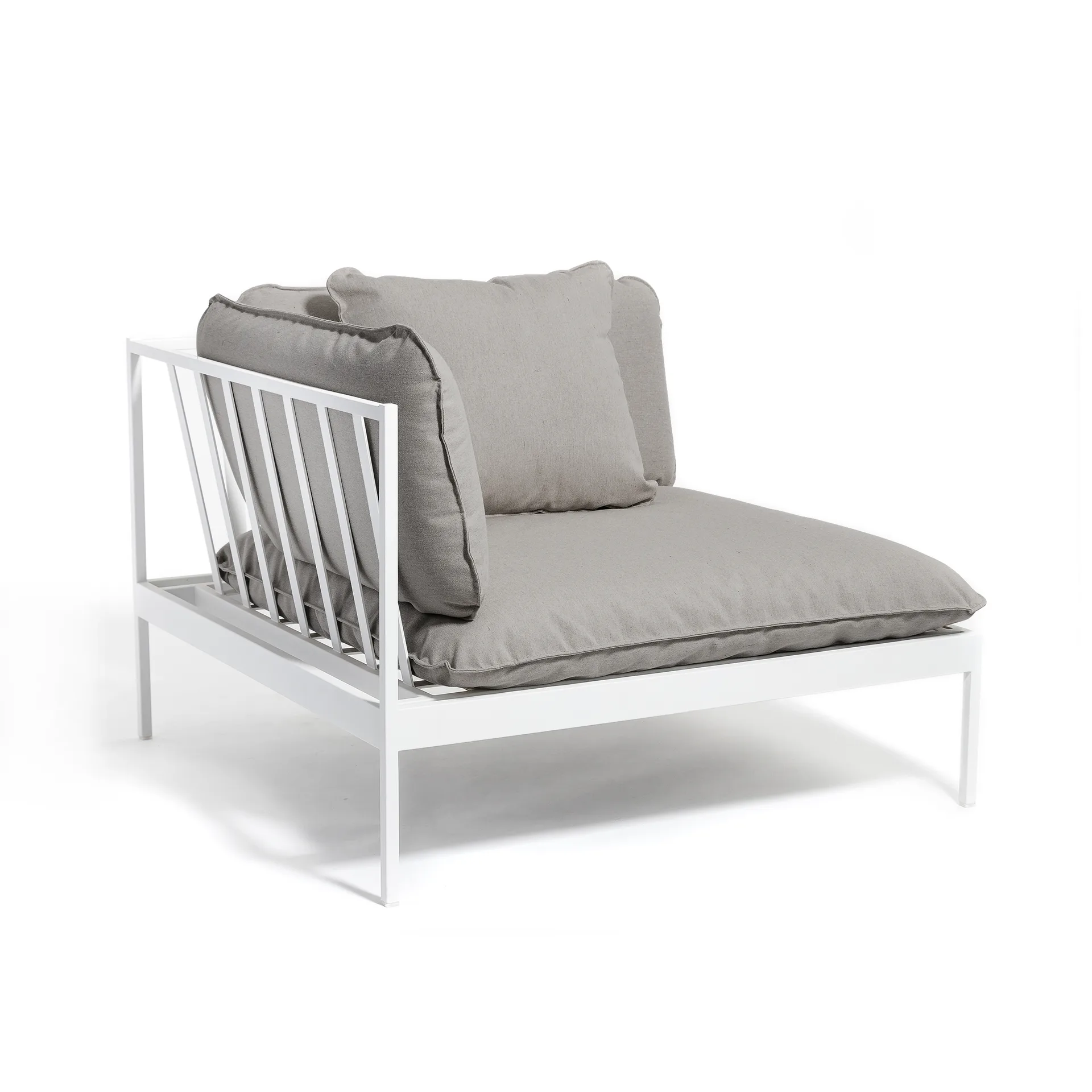 Bönan Eckmodul Aluminium hellgrau-Leinen beige,  Skargaarden