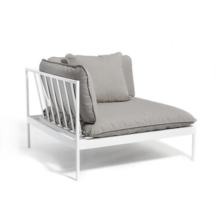 Bönan Eckmodul Aluminium hellgrau-Leinen beige - Skargaarden