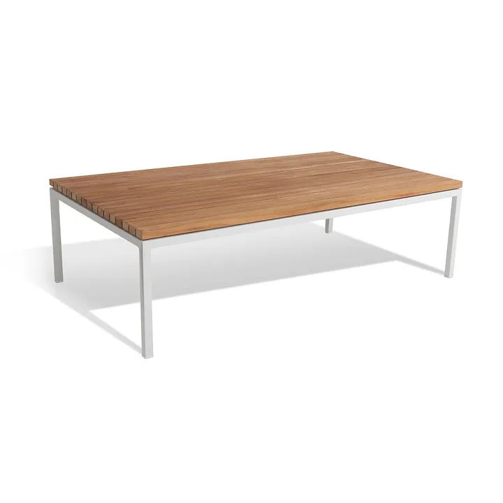Bönan Lounge-Tisch 105x60x30 cm hellgrauer Rahmen-Teak - Skargaarden