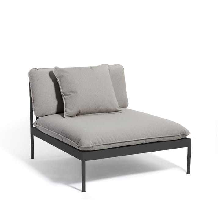 Bönan Modulsofa - Fiord 551 beige, 1-Sitzer, Aluminiumrahmen dunkelgrau - Skargaarden