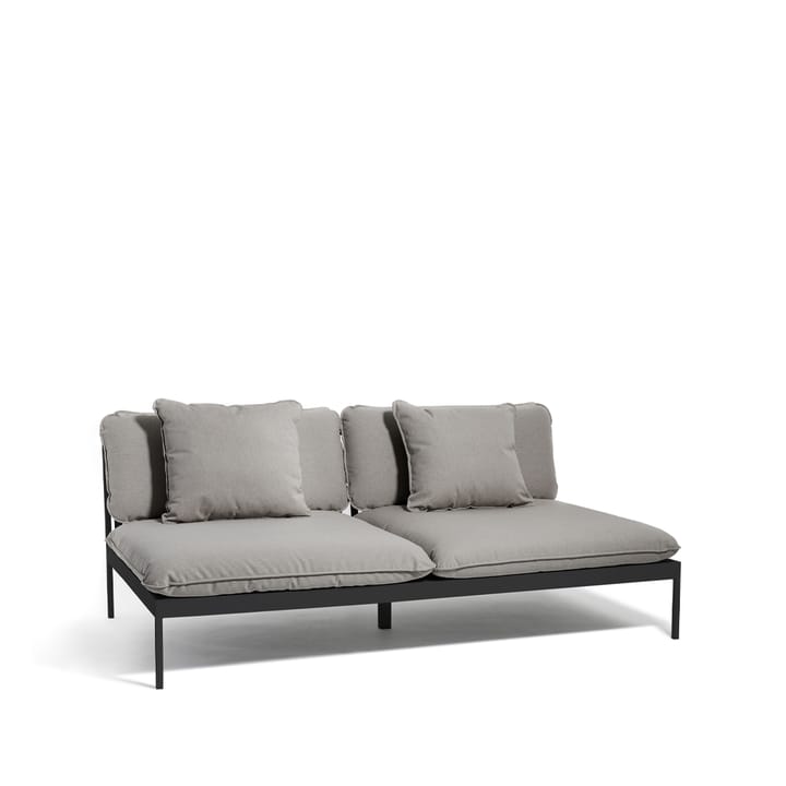 Bönan Modulsofa - Fiord 551 beige, 2-Sitzer, Aluminiumrahmen dunkelgrau - Skargaarden