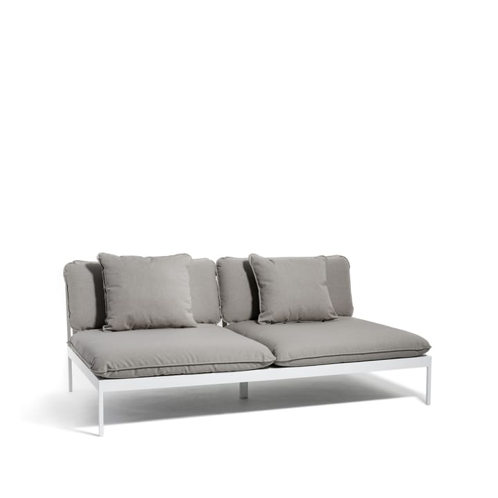 Bönan Modulsofa - Fiord 551 beige, 2-Sitzer, Aluminiumrahmen hellgrau - Skargaarden