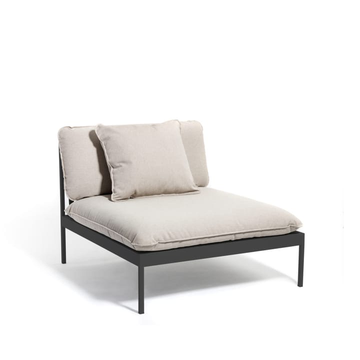 Bönan Modulsofa - Sunbrella Ashe light grey, 1-Sitzer, dunkelgrauer Aluminiumrahmen - Skargaarden