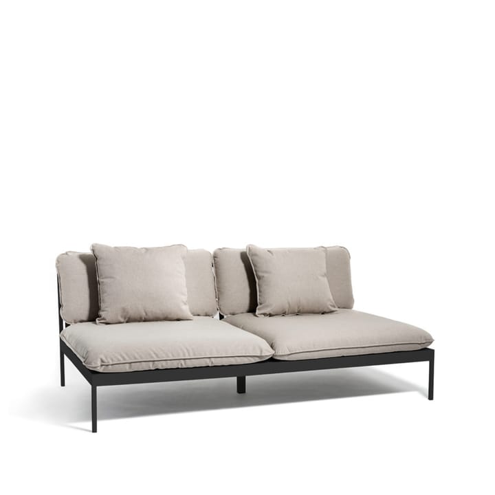 Bönan Modulsofa - Sunbrella Ashe light grey, 2-Sitzer, dunkelgrauer Aluminiumrahmen - Skargaarden