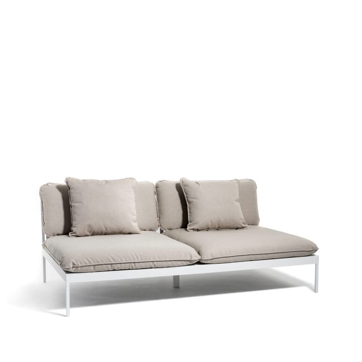 Bönan Modulsofa - Sunbrella Ashe light grey, 2-Sitzer, hellgraue Aluminiumrahmen - Skargaarden