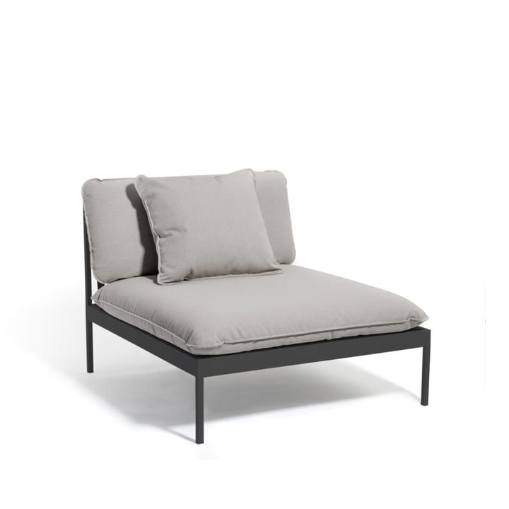 Bönan Modulsofa - Sunbrella Sling light grey, 1-Sitzer, dunkelgrauer Aluminiumrahmen - Skargaarden