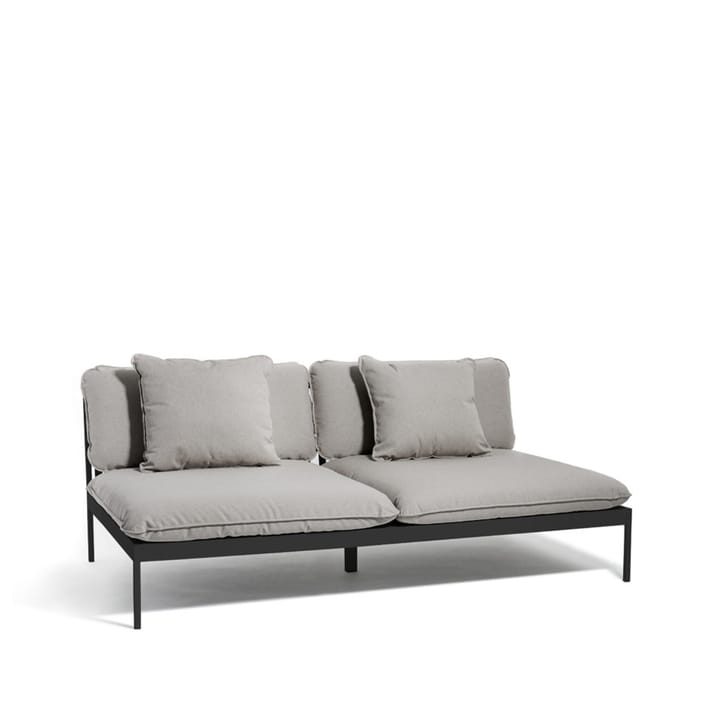 Bönan Modulsofa - Sunbrella Sling light grey, 2-Sitzer, dunkelgraues Aluminiumrahmen - Skargaarden