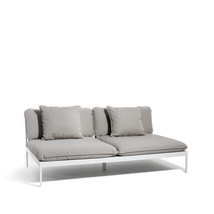 Bönan Modulsofa - Sunbrella Sling light grey, 2-Sitzer, hellgraues Aluminiumgestell - Skargaarden