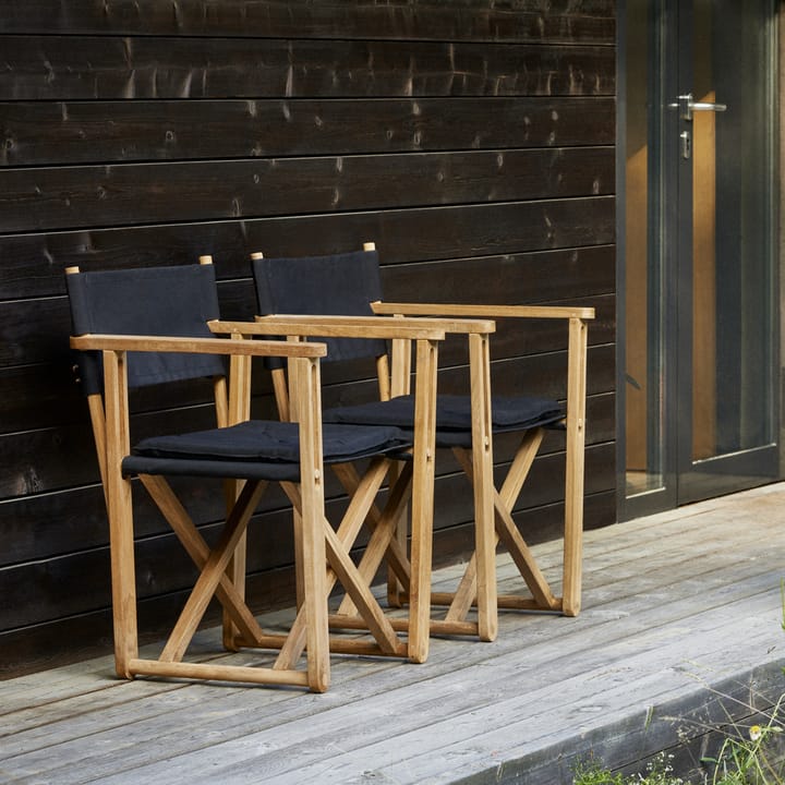 Kryss Dining Sessel - Agora Nautic black, teak - Skargaarden