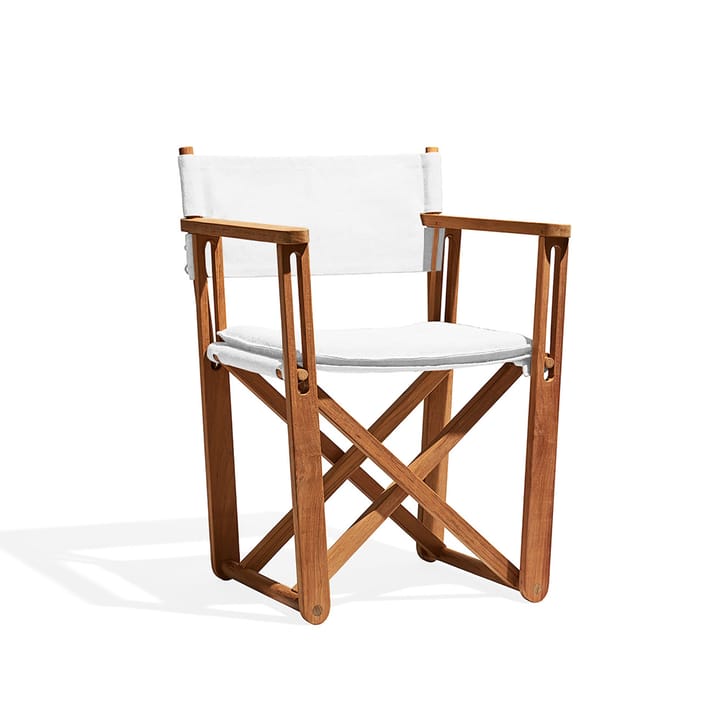 Kryss Lounge Sessel - Agora Nautic white, teak - Skargaarden